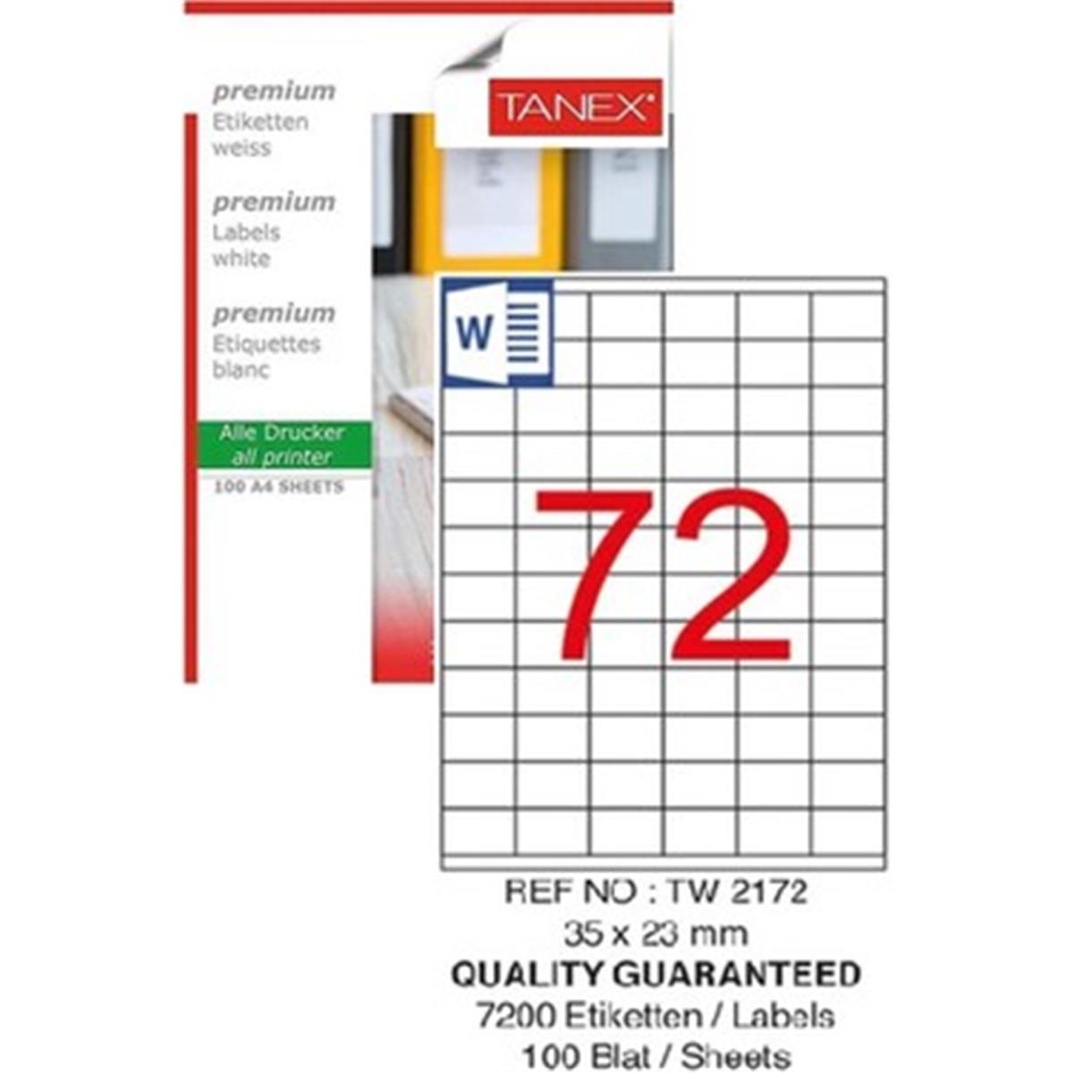 Tanex Tw-2172 35X23 Mm Lazer Etiketi