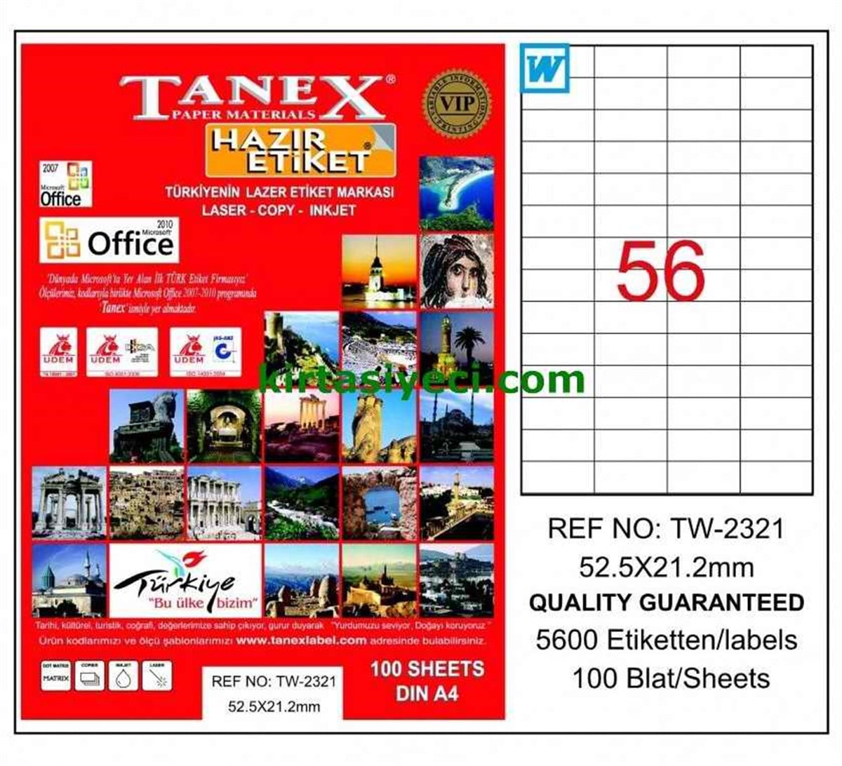 Tanex Tw-2321 52,5X21,2 Mm Lazet Etiketi 