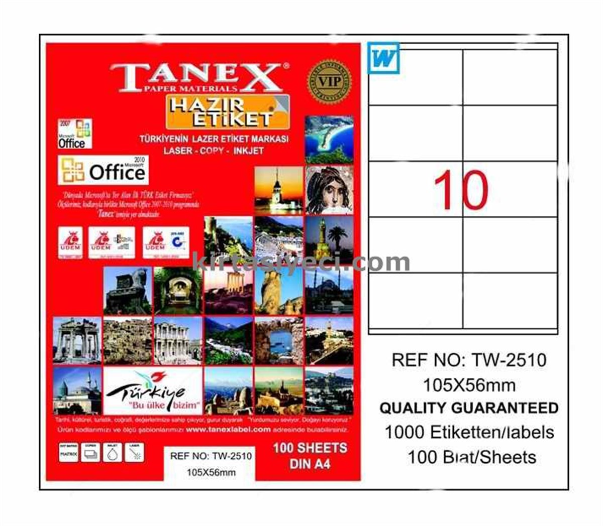 Tanex Tw-2510 105X56 Mm Lazer Etiketi