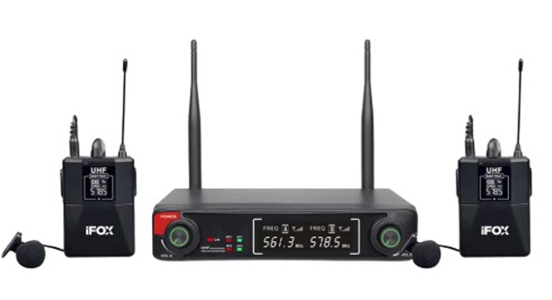 Wöller FX-700YY UHF Çift Kanallı Led Ekran 2li Kablosuz Yaka Mikrofonu