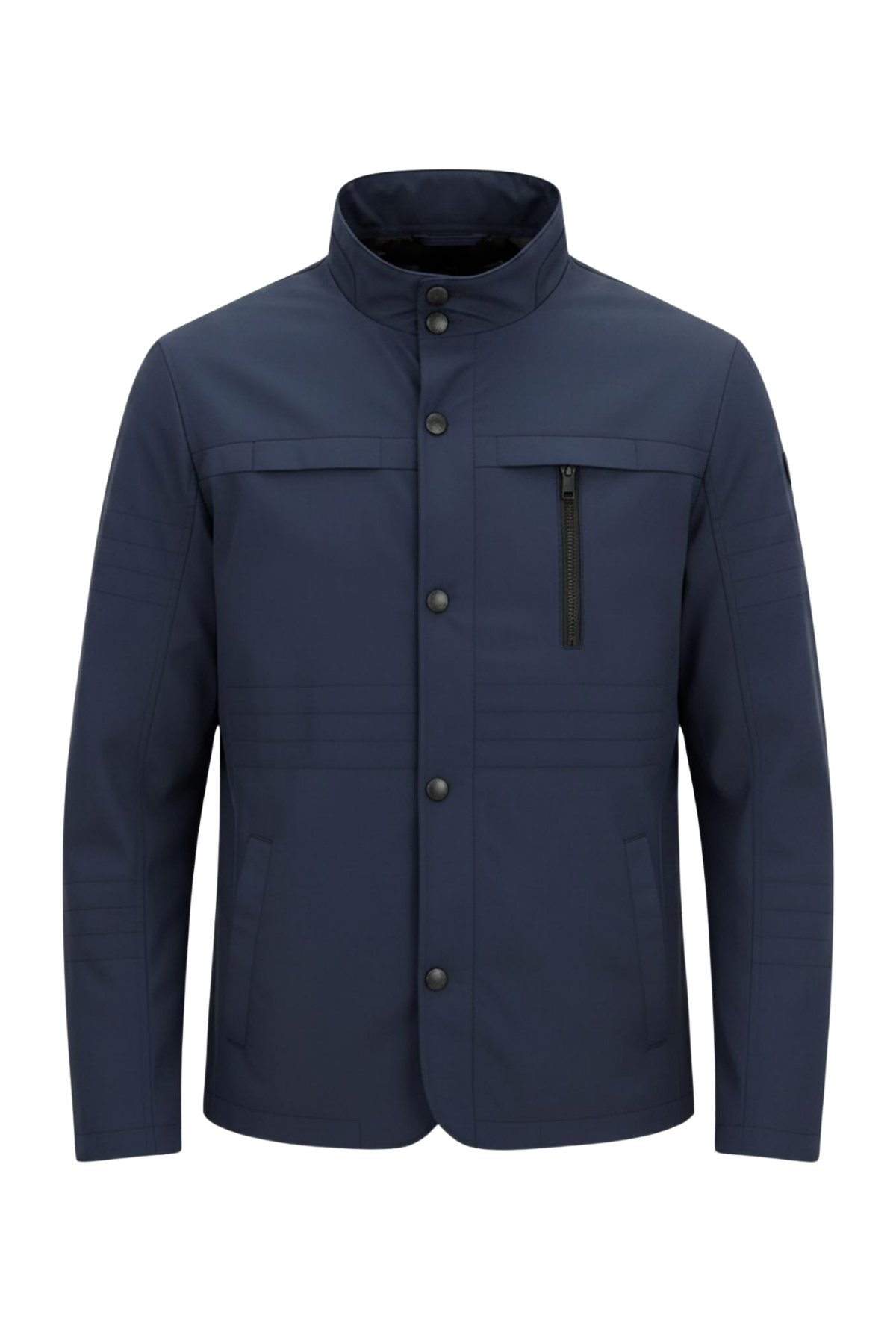 Erkek Lacivert Regular Uzun Mevsimlik Pamuk Polyester Karışımlı Safari Mont&Ceket