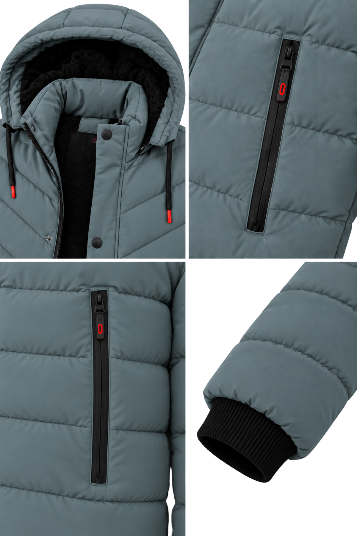 Erkek Su Yeşili Erkek Outdoor Su Geçirmez Kapüşonlu Kışlık Kaban – Rüzgar ve Yağmura Dayanıklı  Mont&Kaban