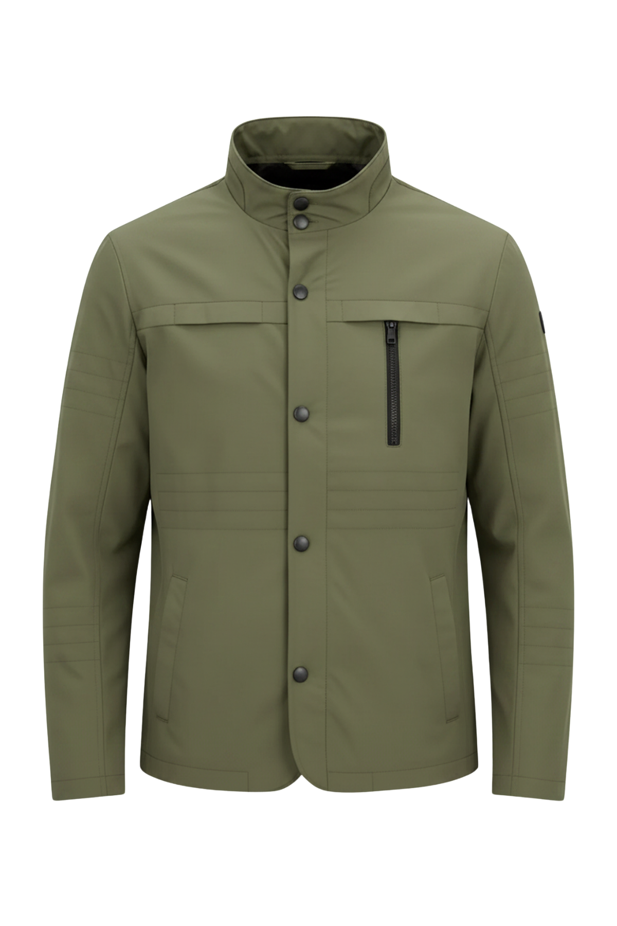 Erkek Yeşil Regular Uzun Mevsimlik Pamuk Polyester Karışımlı Safari Mont&Ceket