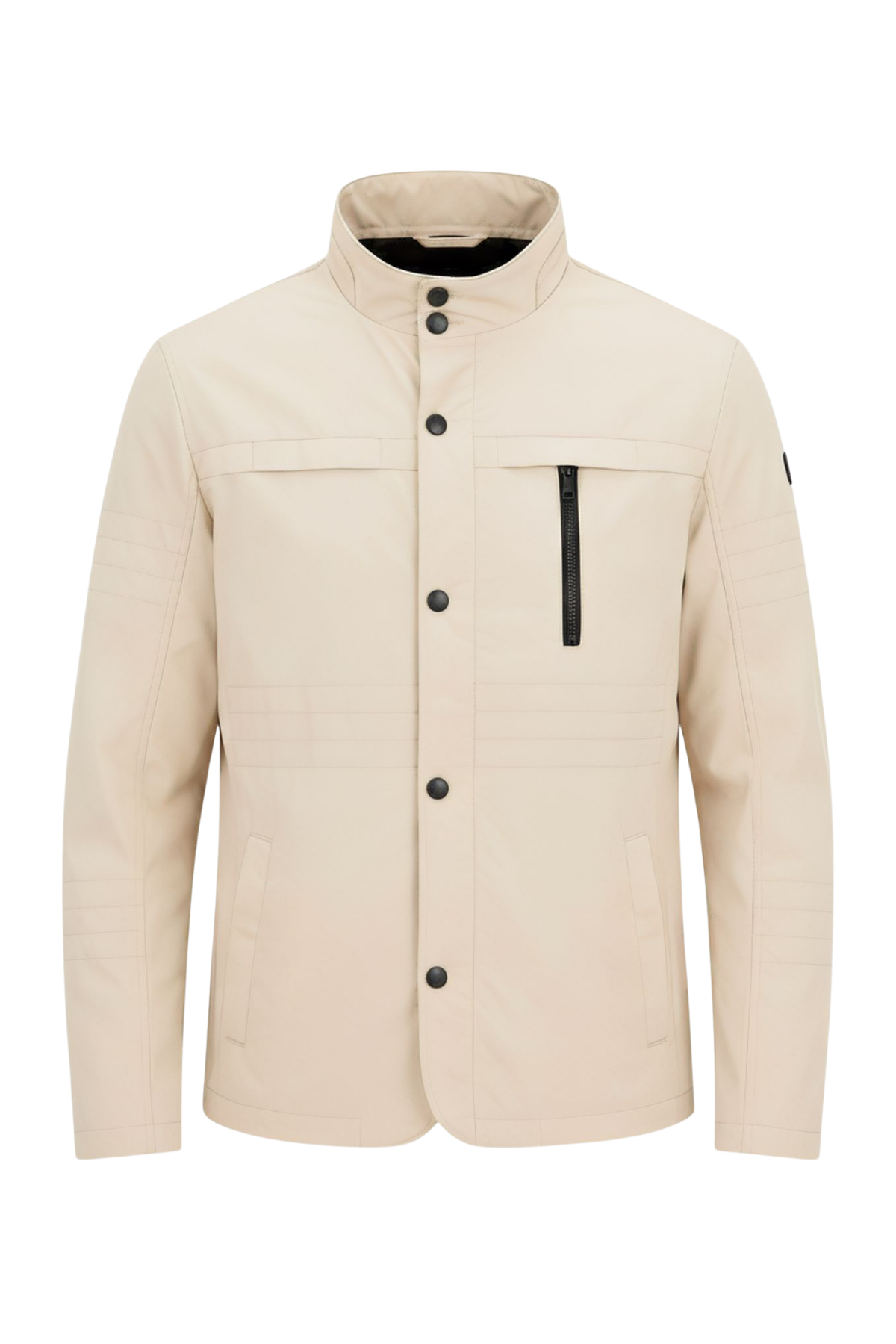 Erkek Açık Krem Regular Uzun Mevsimlik Pamuk Polyester Karışımlı Safari Mont&Ceket
