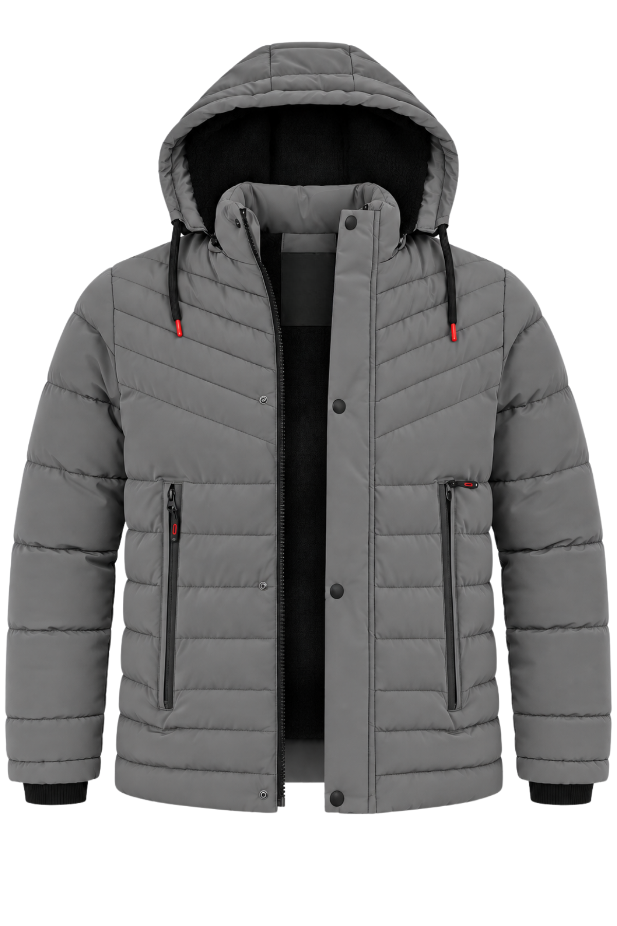 Erkek Gri Erkek Outdoor Su Geçirmez Kapüşonlu Kışlık Kaban – Rüzgar ve Yağmura Dayanıklı  Mont&Kaban