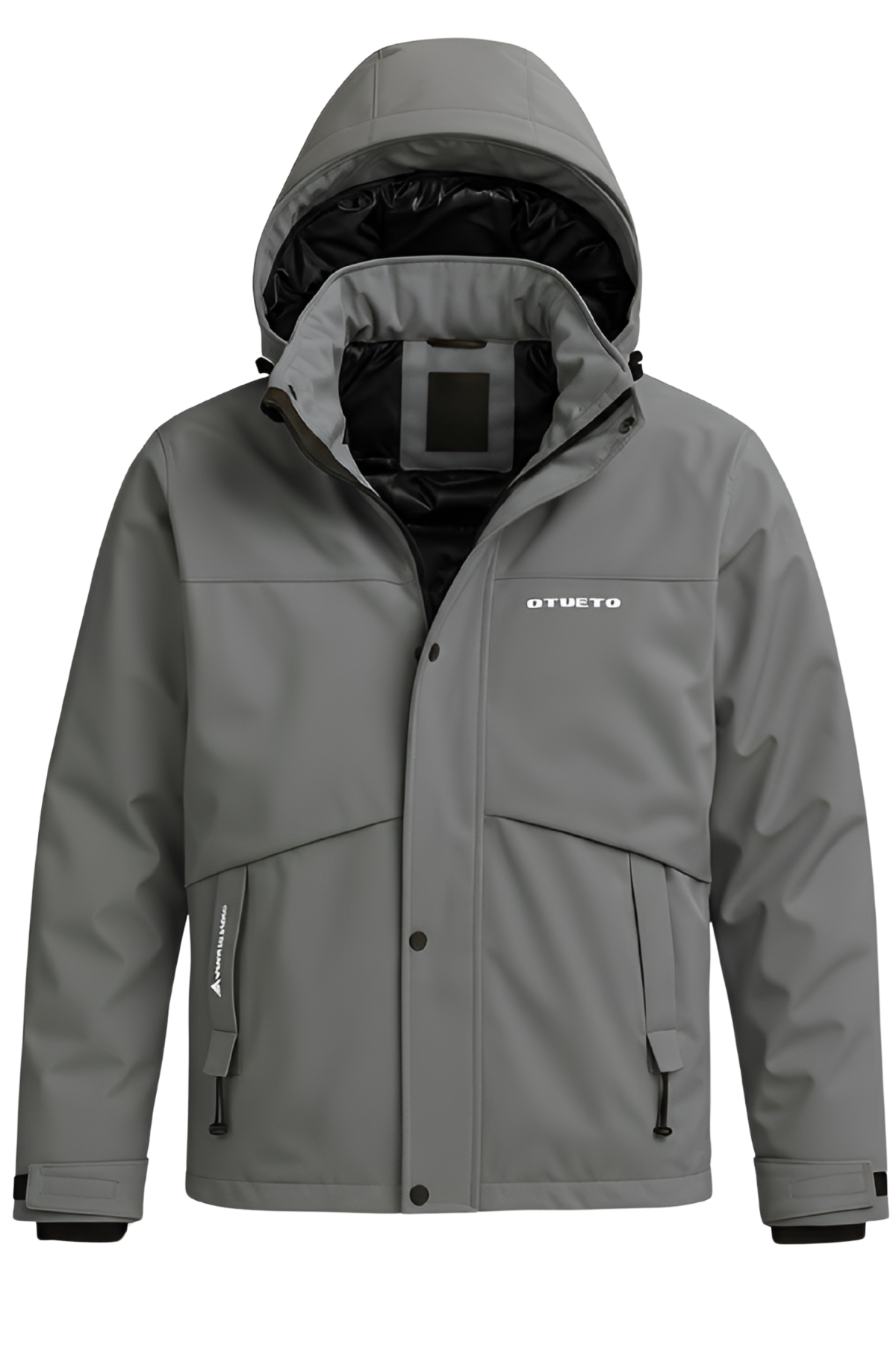 Erkek Gri Su Ve Rüzgar Geçirmez Çıkartılabilir Kapüşonlu Softshell Mont&Kaban