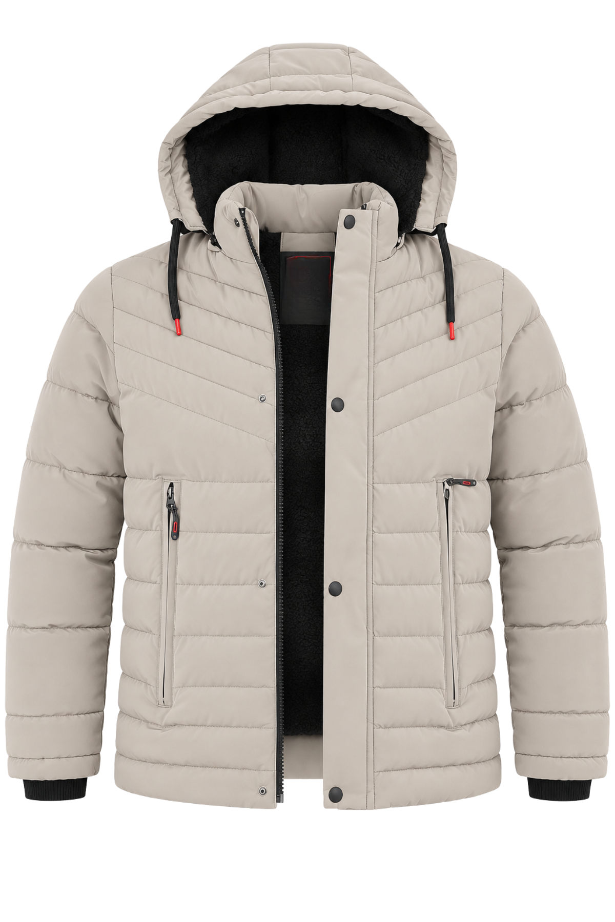 Erkek Krem Erkek Outdoor Su Geçirmez Kapüşonlu Kışlık Kaban – Rüzgar ve Yağmura Dayanıklı  Mont&Kaban