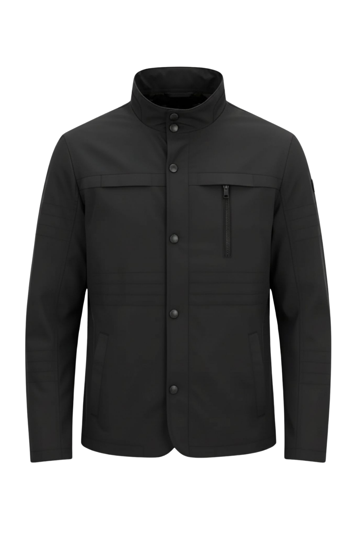 Erkek Siyah Regular Uzun Mevsimlik Pamuk Polyester Karışımlı Safari Mont&Ceket