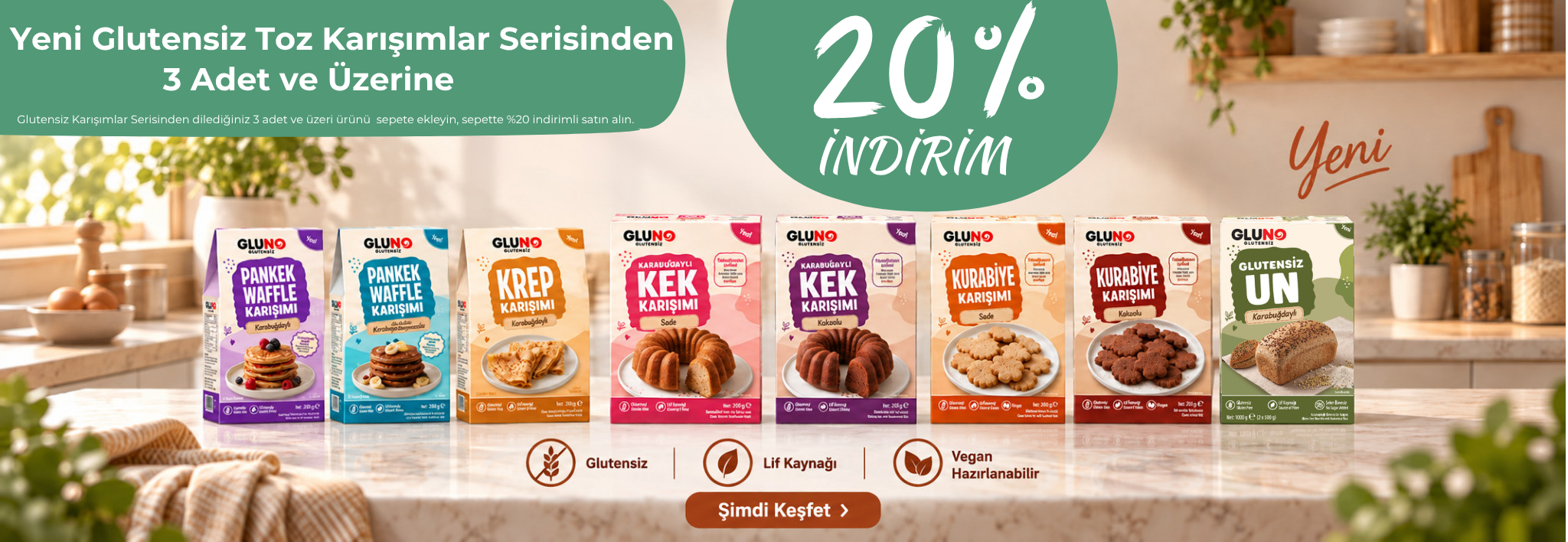 Gluno Glutensiz Karışım İndirim