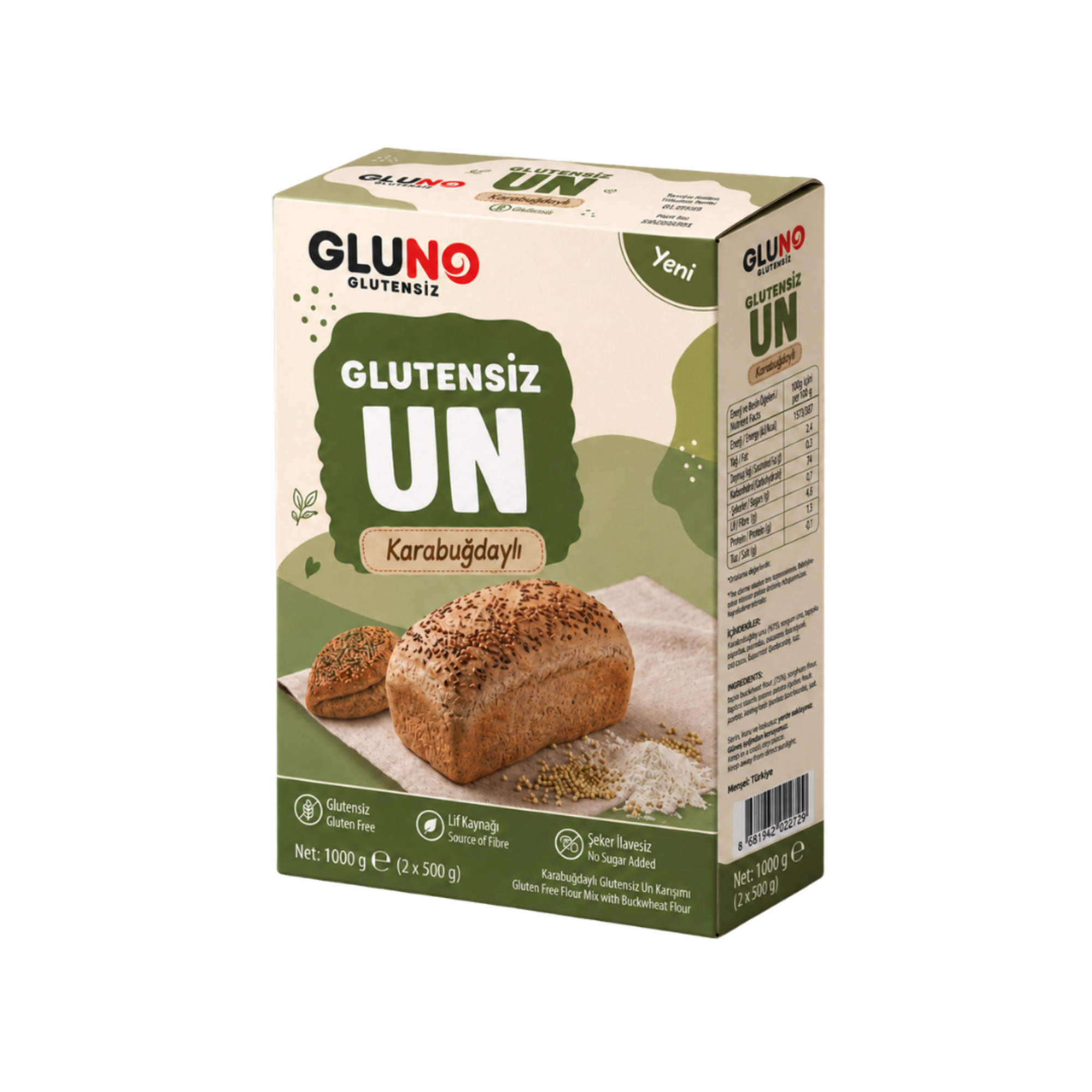 Gluno Glutensiz Karabuğdaylı Glutensiz Un 1000g