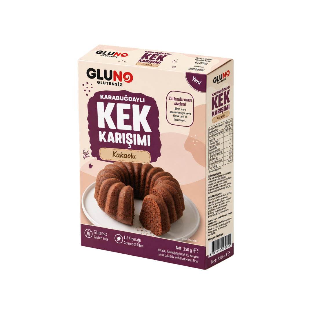 Gluno Glutensiz Karabuğdaylı Kakaolu Kek Karışımı 350g