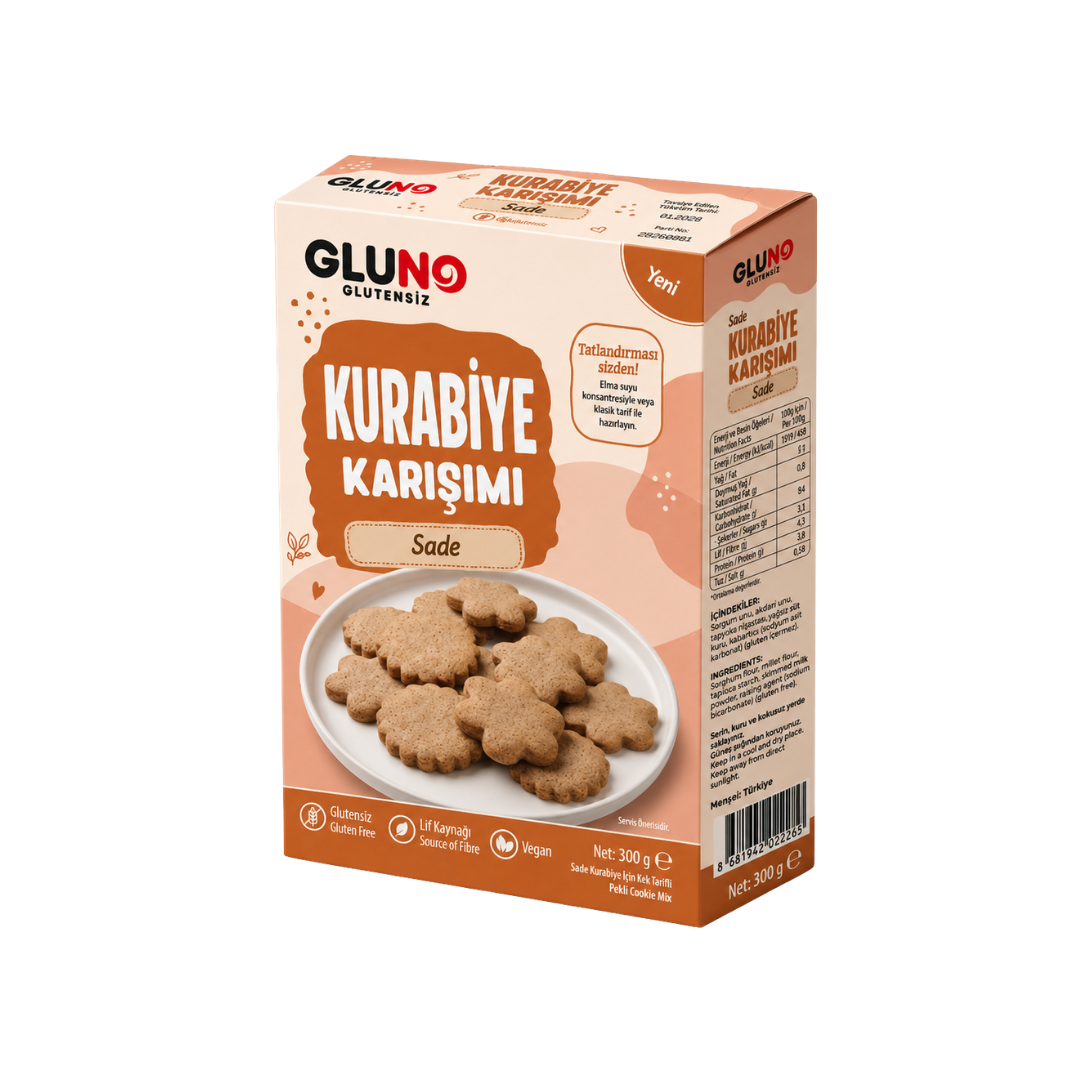 Gluno Glutensiz Sade Kurabiye Karışımı 300g