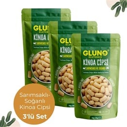 Gluno Glutensiz Sarımsak ve Soğanlı Kinoa Cipsi 35g 3'lü