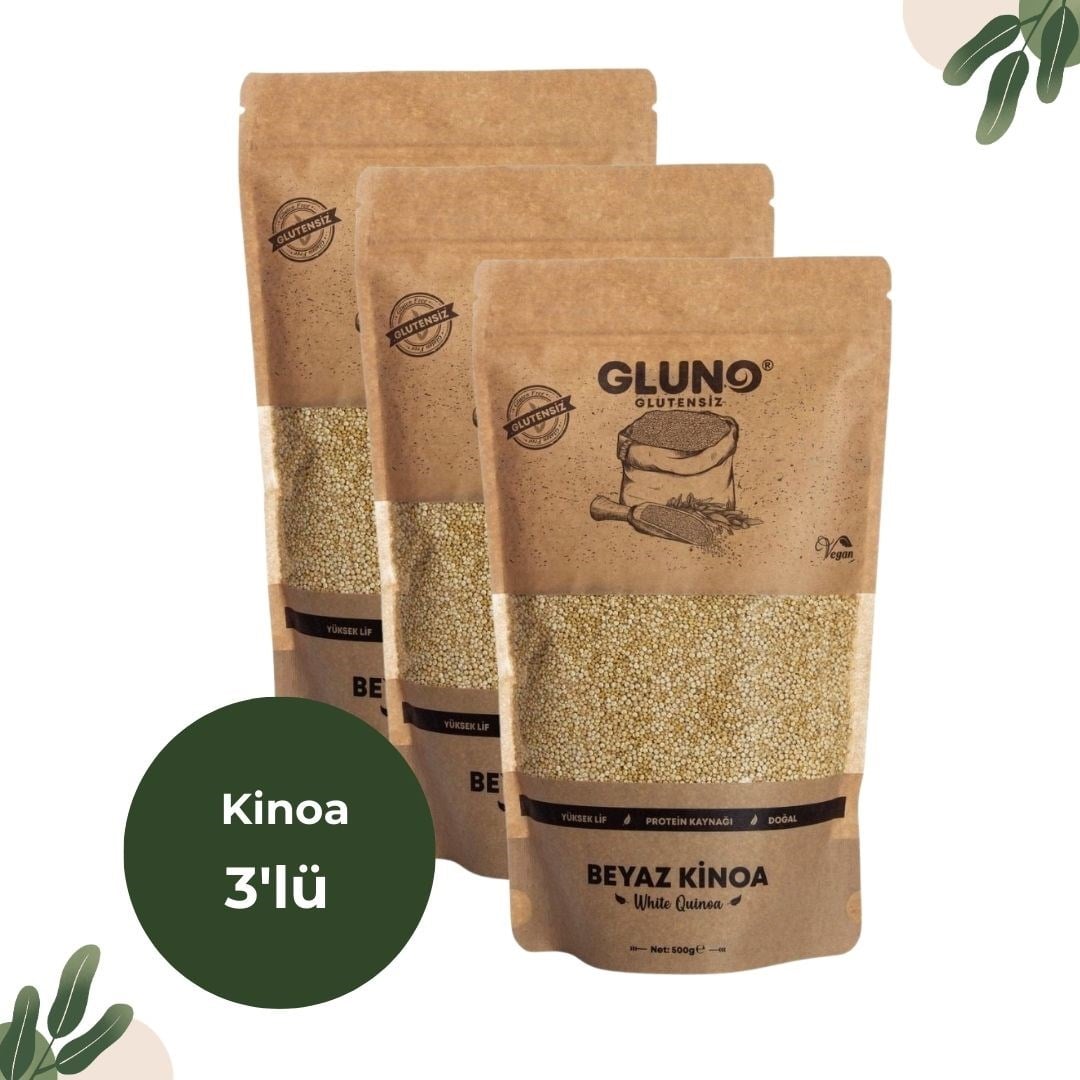 Gluno Glutensiz Beyaz Kinoa 500 gr 3'lü