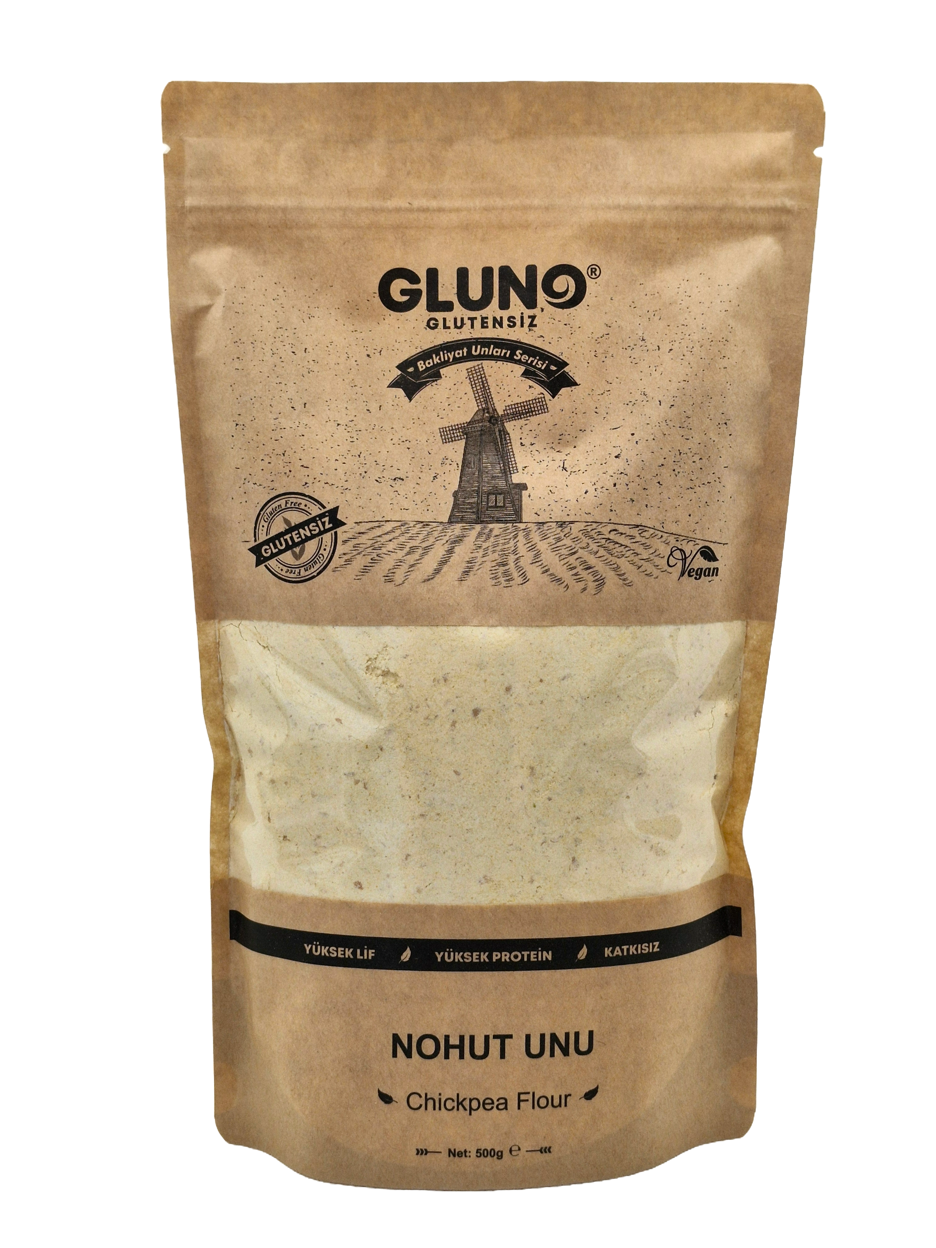 Gluno Glutensiz Çiğ Nohut Unu 500 gr