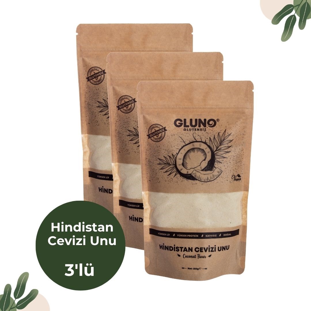 Gluno Glutensiz Hindistan Cevizi Unu 250 gr 3'lü