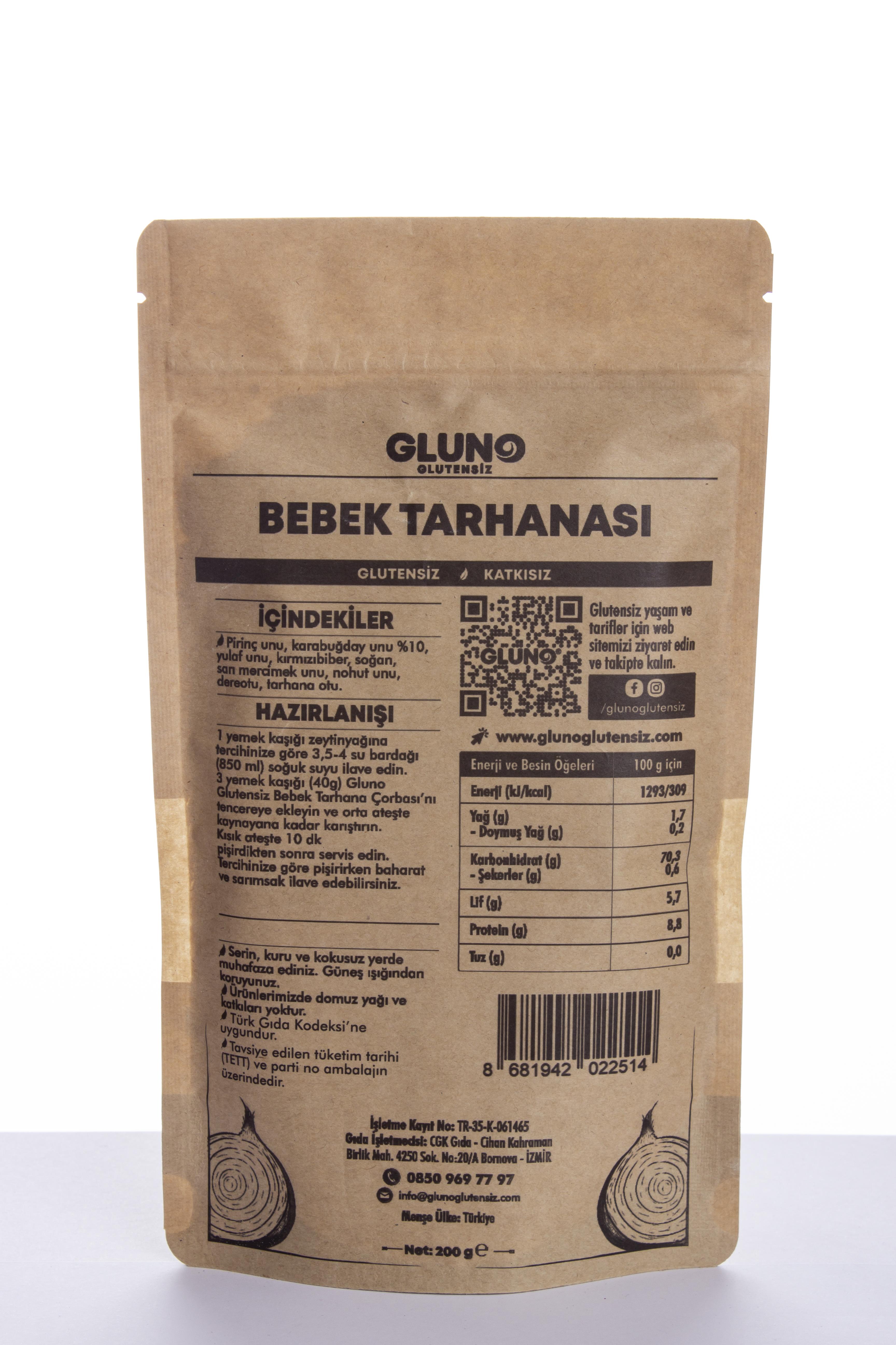 Gluno Glutensiz Karabuğdaylı Bebek Tarhanası 200 GR