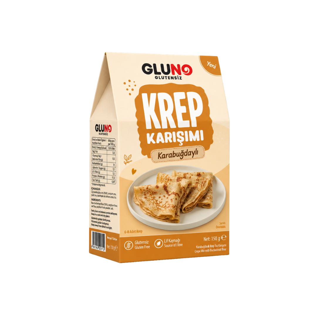 Gluno Glutensiz Karabuğdaylı Krep Karışımı 150g