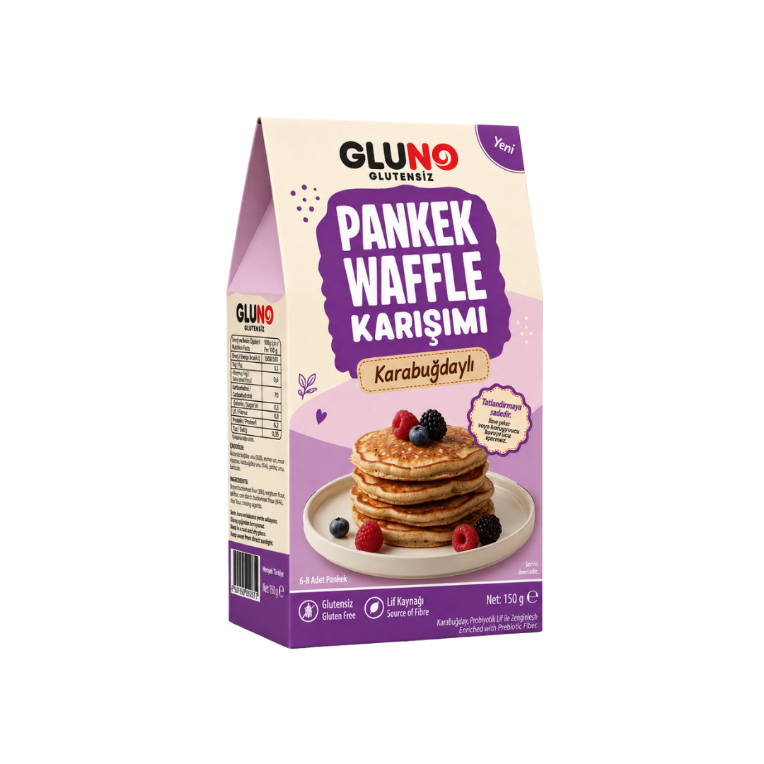 Gluno Glutensiz Karabuğdaylı Pankek-Waffle Karışımı 150g