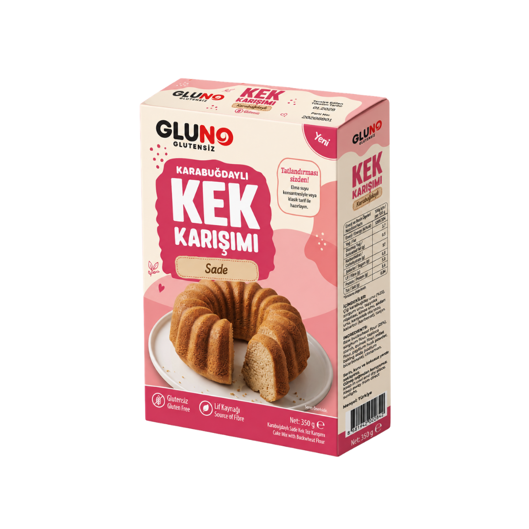 Gluno Glutensiz Karabuğdaylı Sade Kek Karışımı 350g