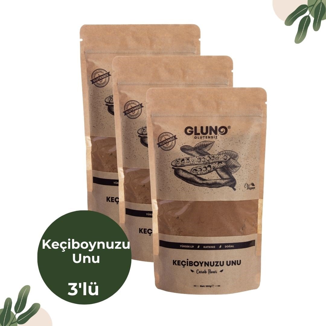 Gluno Glutensiz Keçiboynuzu Unu 250 gr 3'lü