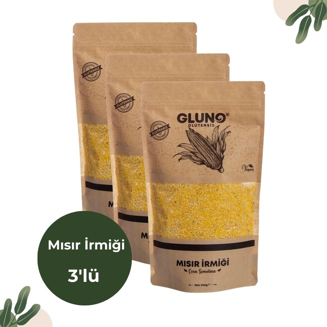 Gluno Glutensiz Mısır İrmiği 500 gr 3'lü