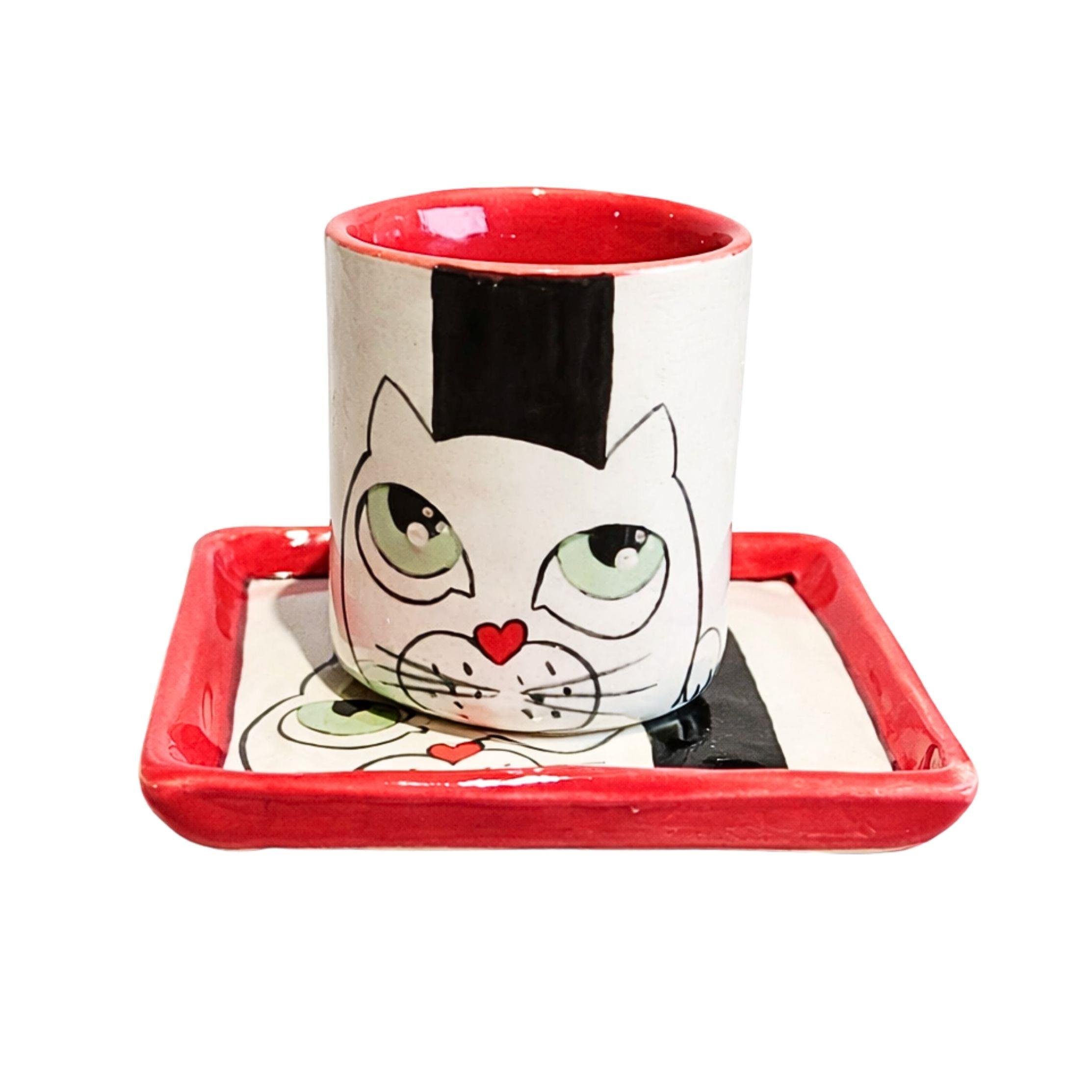  Seramik Kedili Kupa Bardak Başka Bi Yer