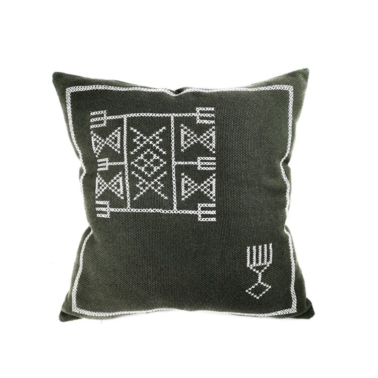 50x50 CM YEŞİL ÇERÇEVE DESENLİ KARE YASTIK İLKADIM