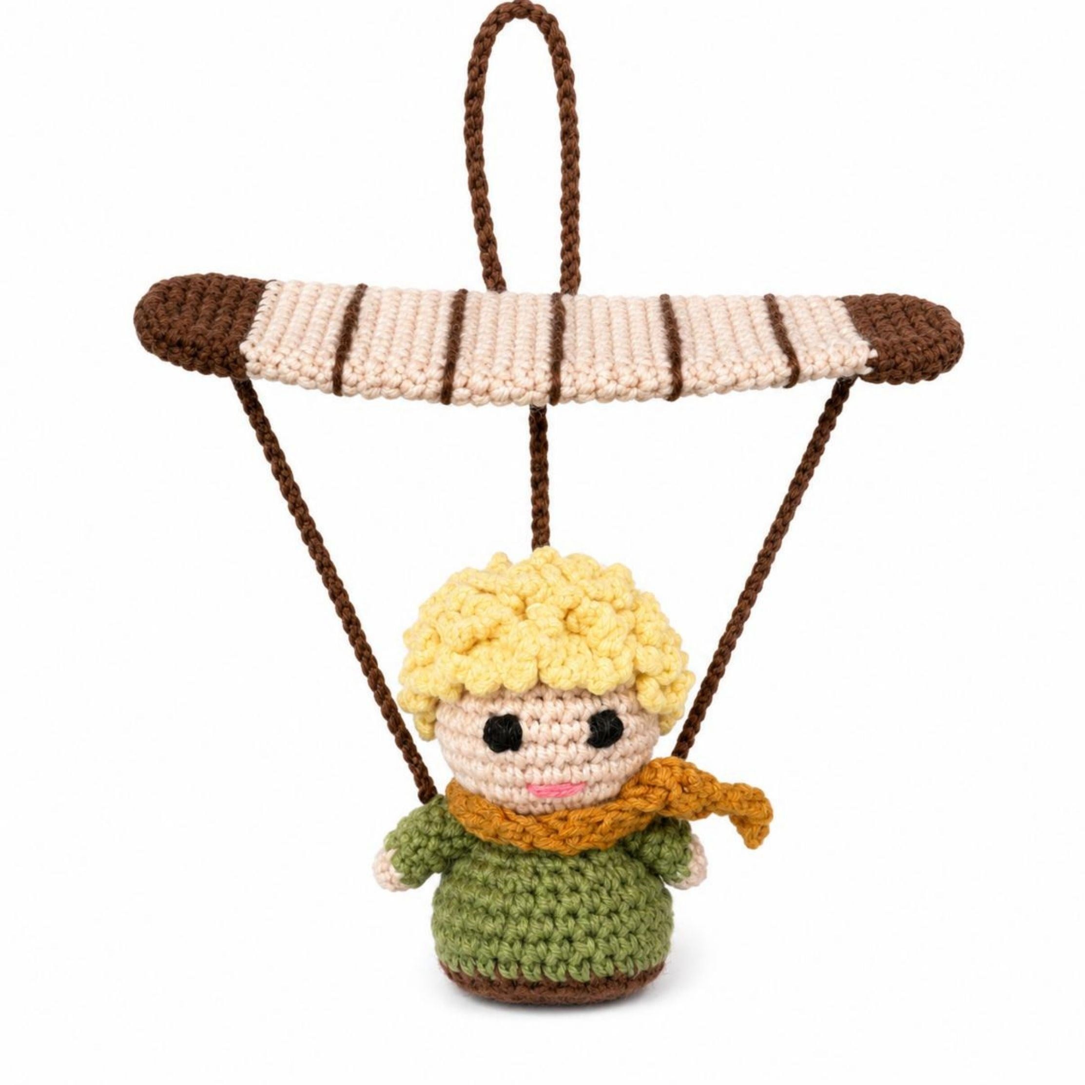 Amigurumi Paraşütlü Küçük Prens Araba Süsü