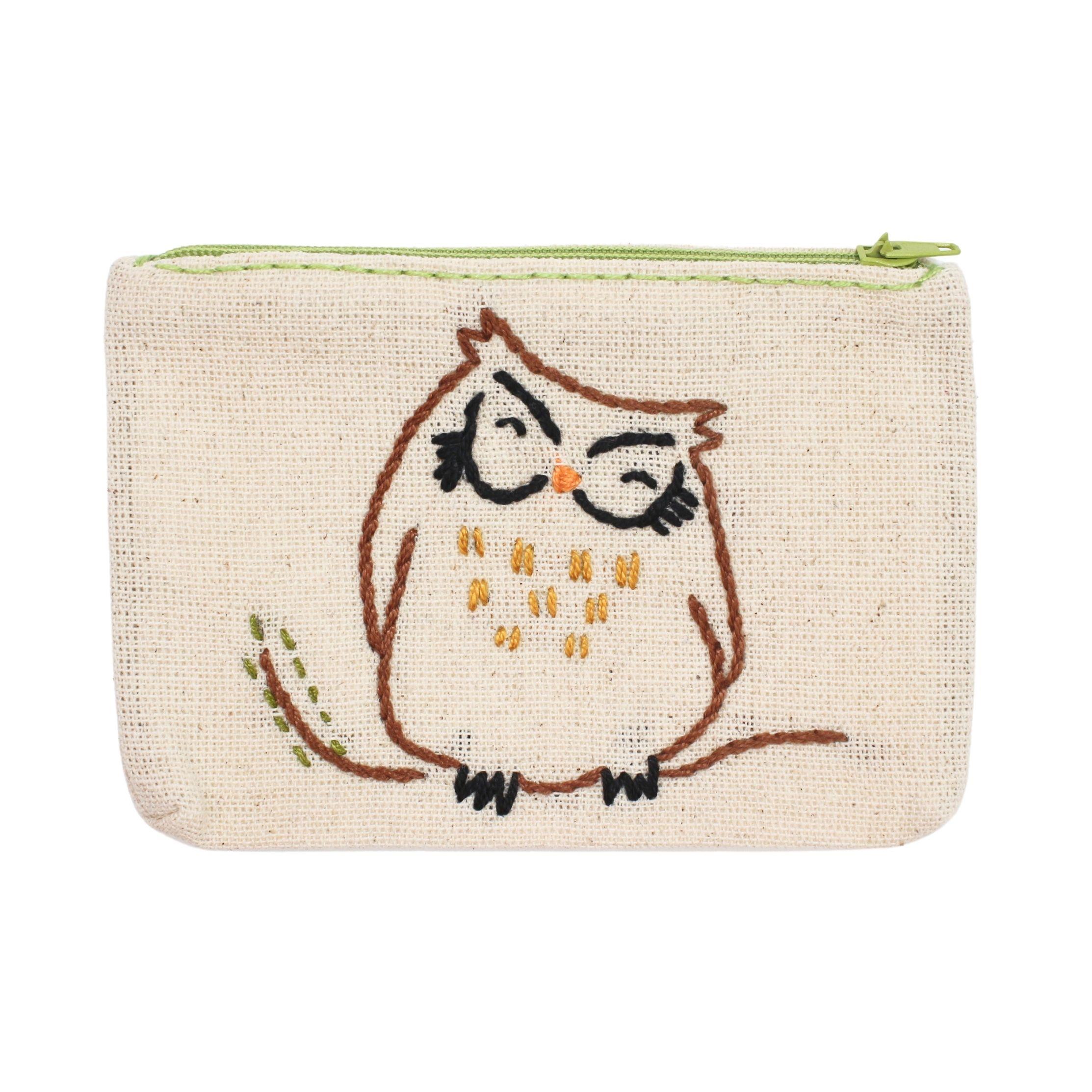 Baykuş Nakışlı Cüzdan