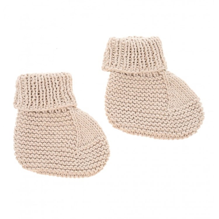 Bej Örgü Bebek Patiği