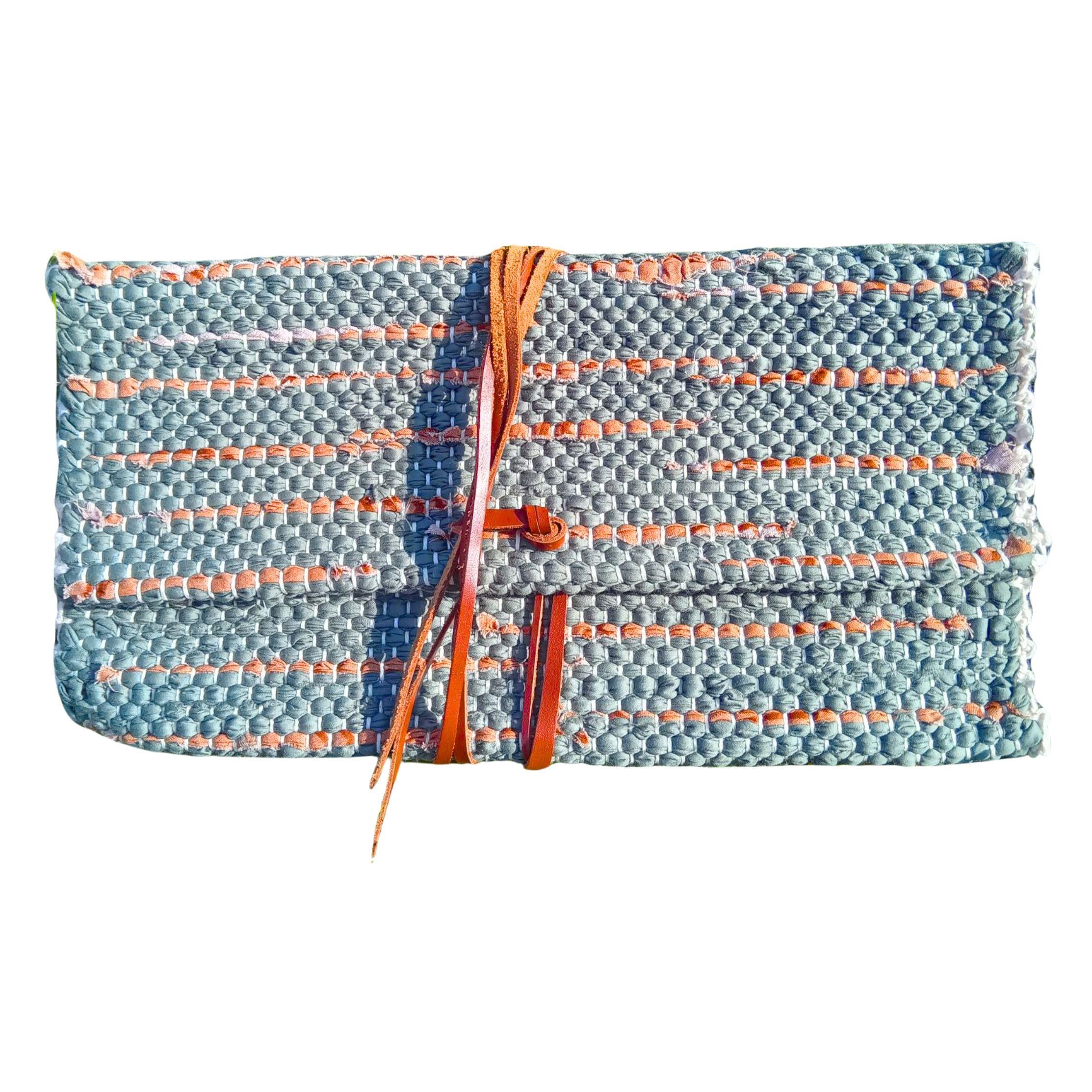 Dolamalı  Yeşil / Kahve  Clutch  Çanta  
