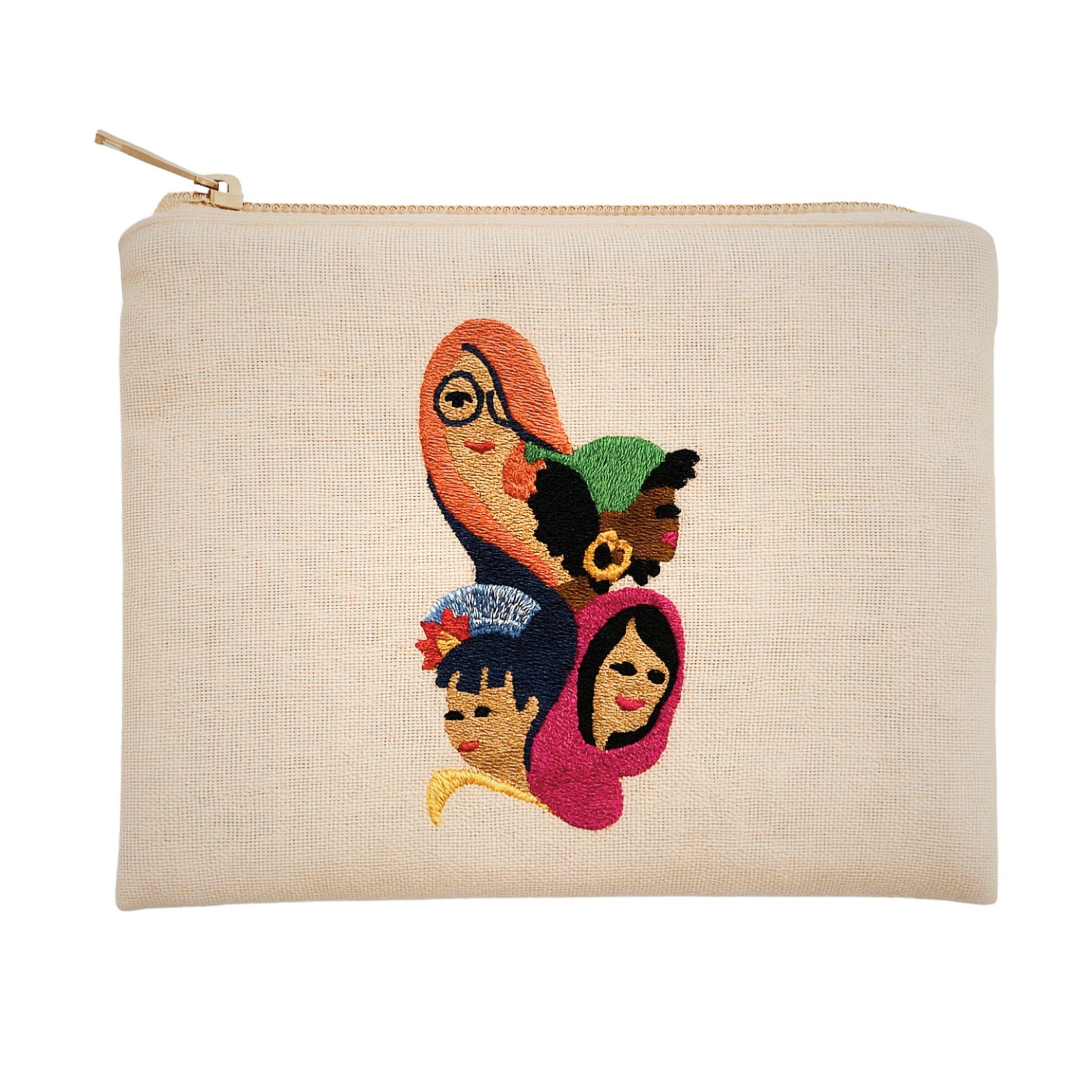 DÖRTLÜ KADIN NAKIŞLI 10x14 cm CÜZDAN KUŞADASI