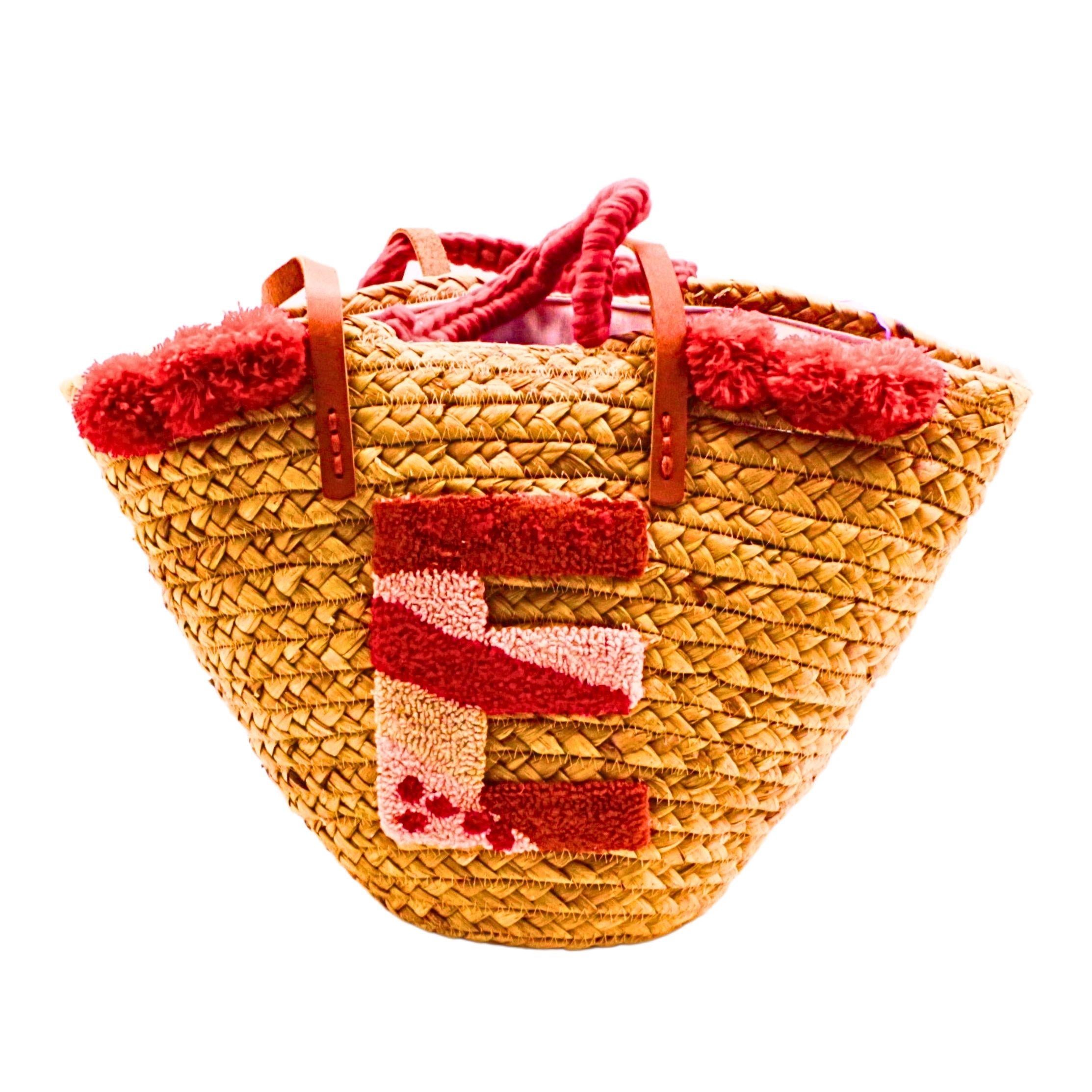 E Harif Desenli Hasır Çanta 