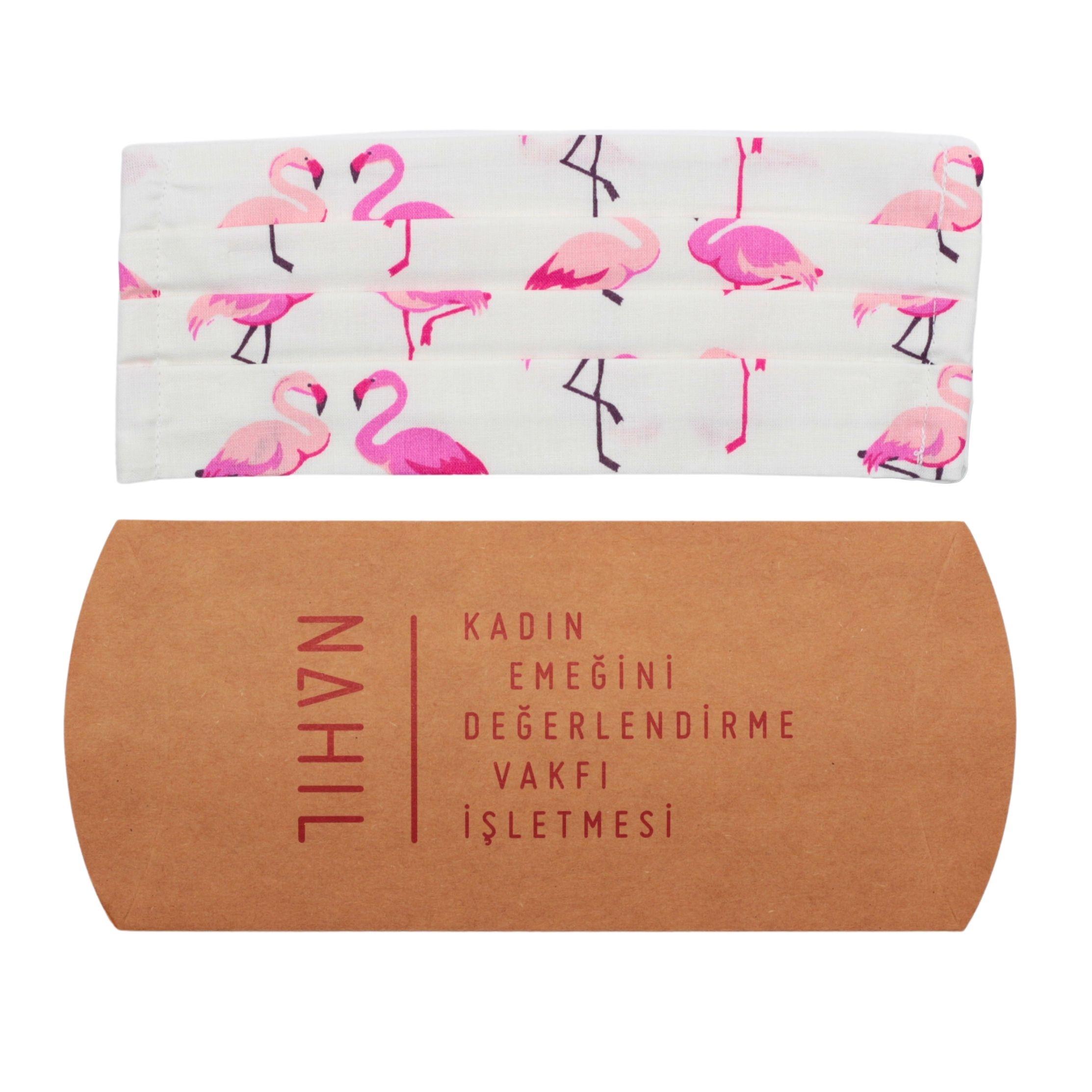 Flamingo Desenli Yıkanabilir Bez Maske