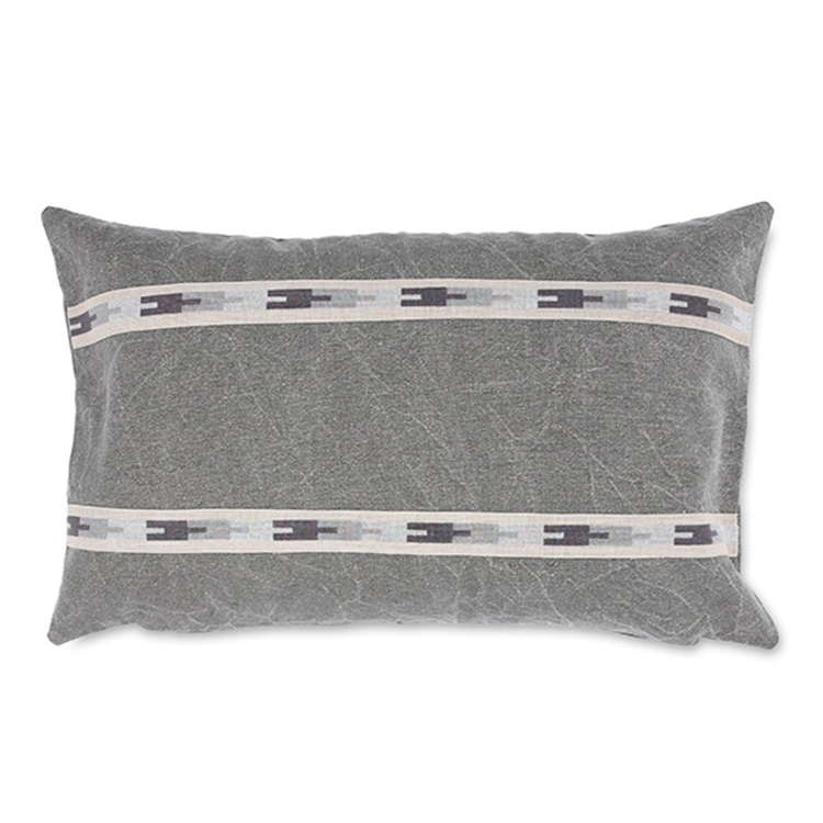 Gri Su Yolu Dokuma Yastık Kılıfı