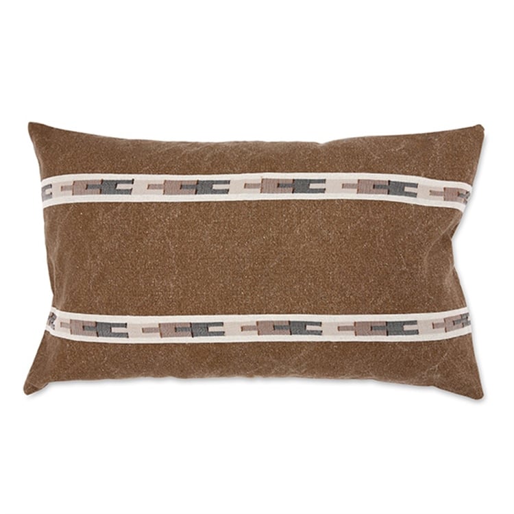 Kahverengi Su Yolu Dokuma Yastık Kılıfı