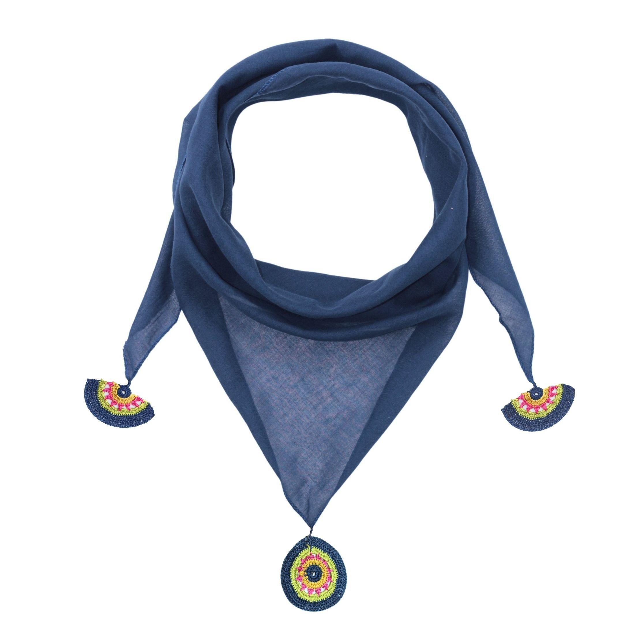 Lacivert Oyalı Fular