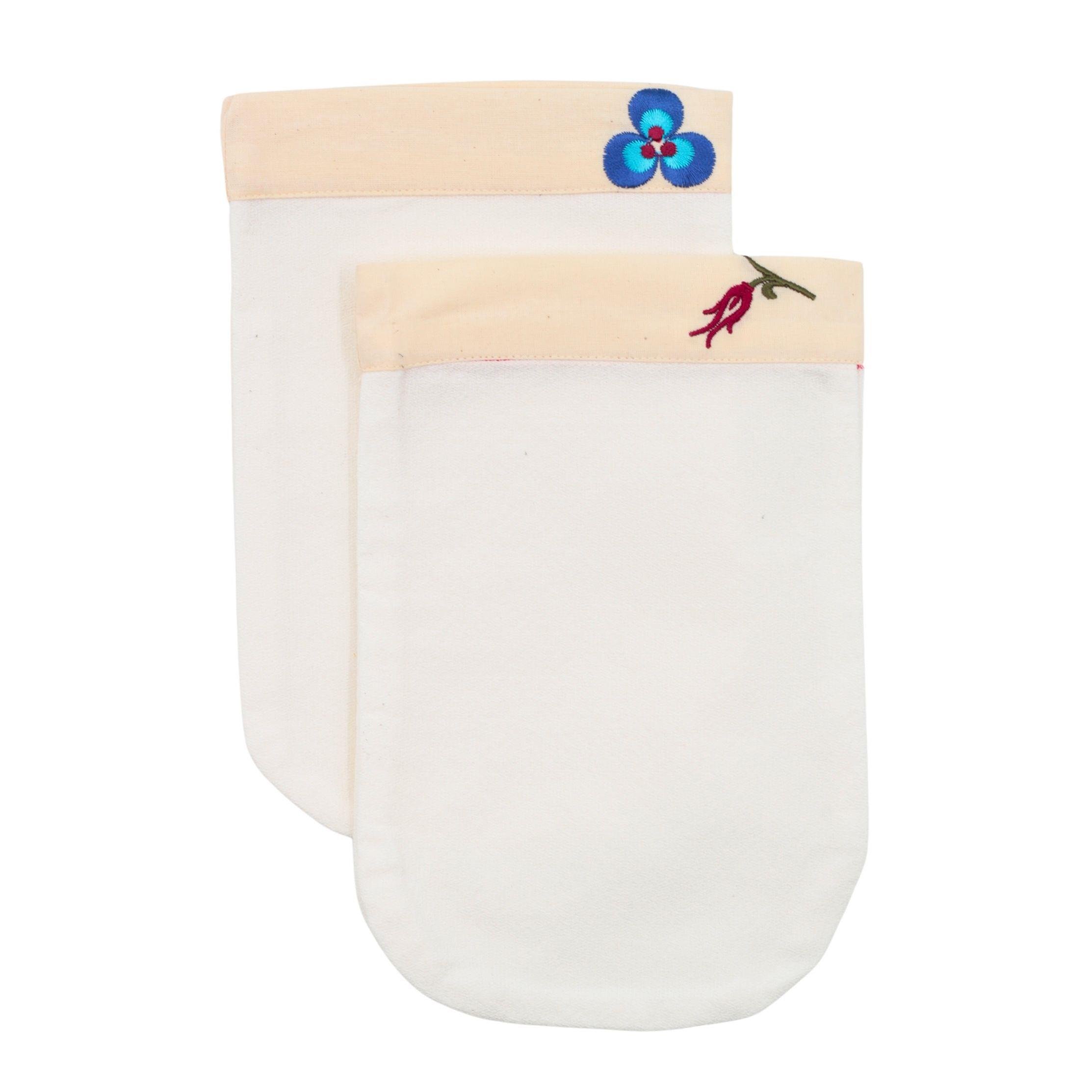 Lale ve Çintemani Nakışlı Banyo Kesesi Seti