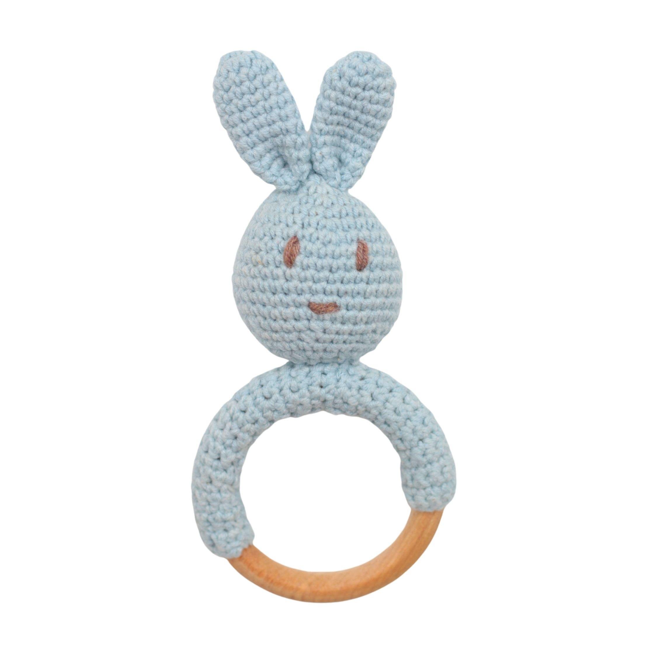 Mavi Amigurumi Tavşan Diş Kaşıyıcı