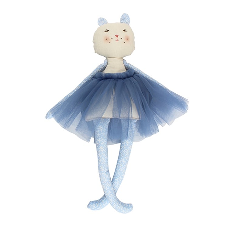 Mavi Tül Elbiseli Kedi Bez Oyuncak