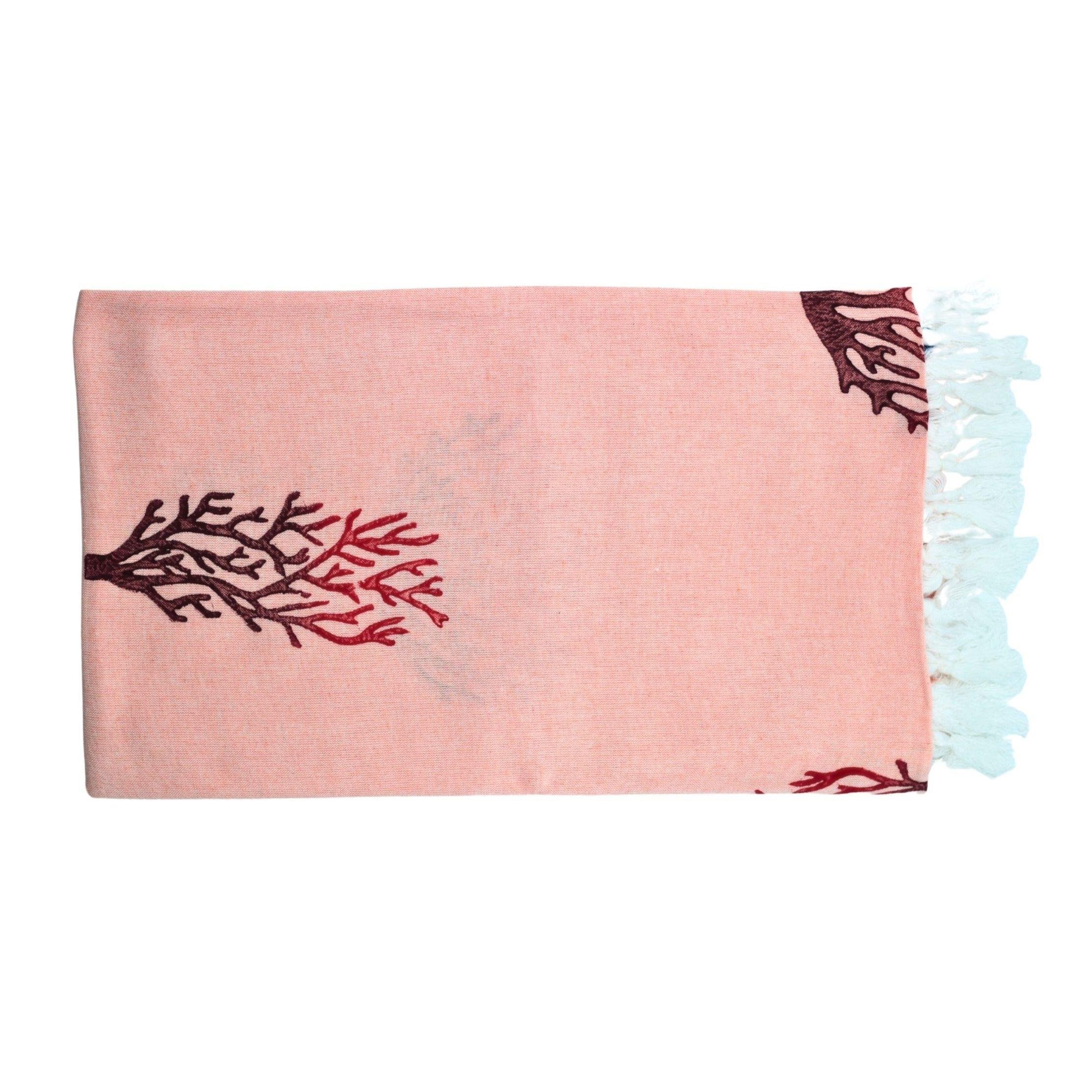 Mercan Desenli Somon Peştemal