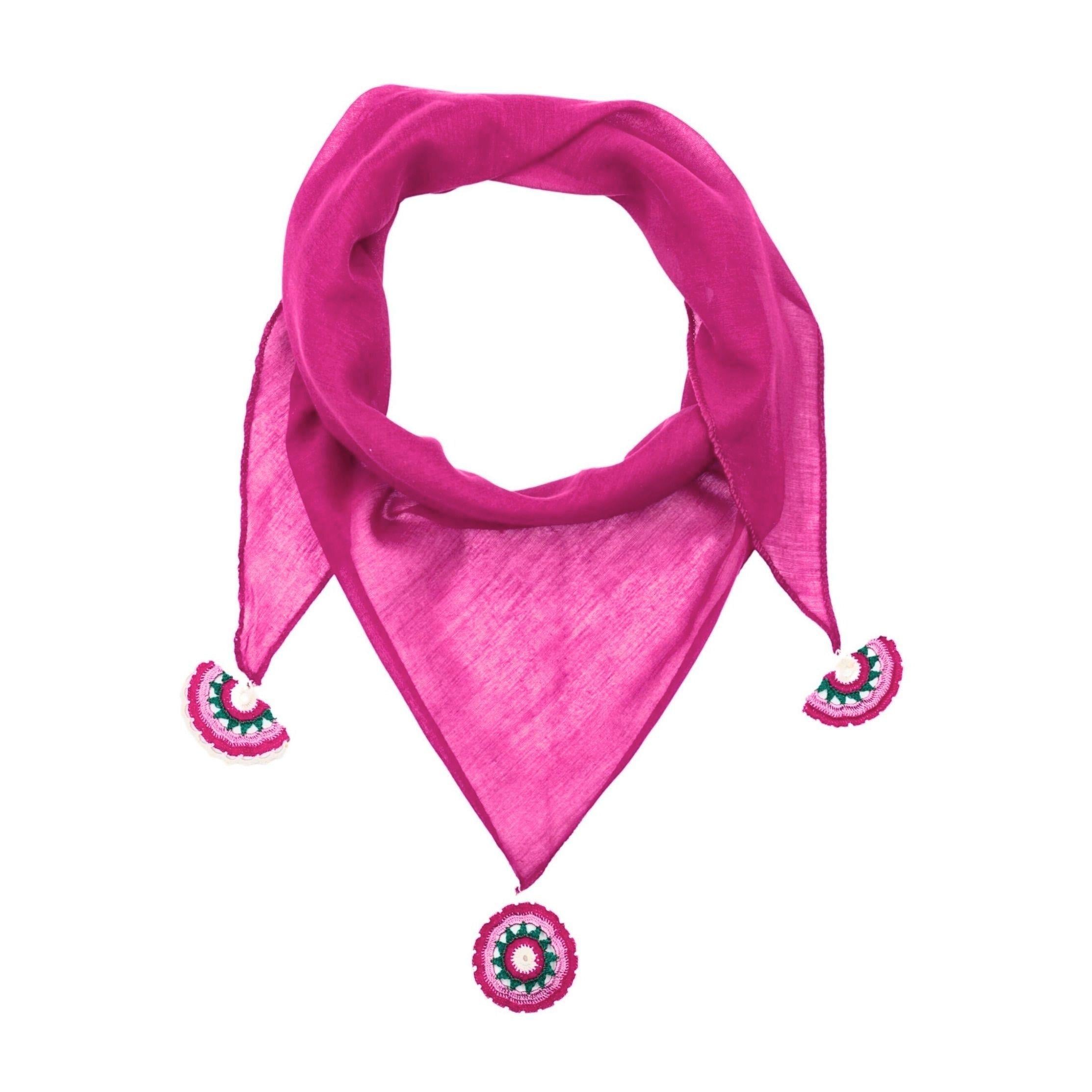 Pembe Oyalı Fular