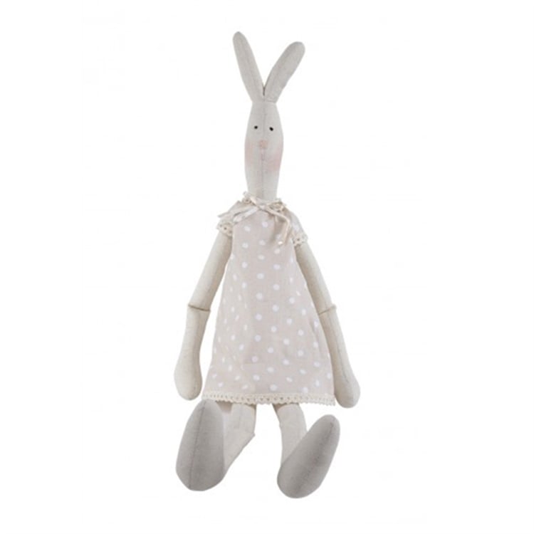 Puantiye Elbiseli Tavşan Bez Oyuncak