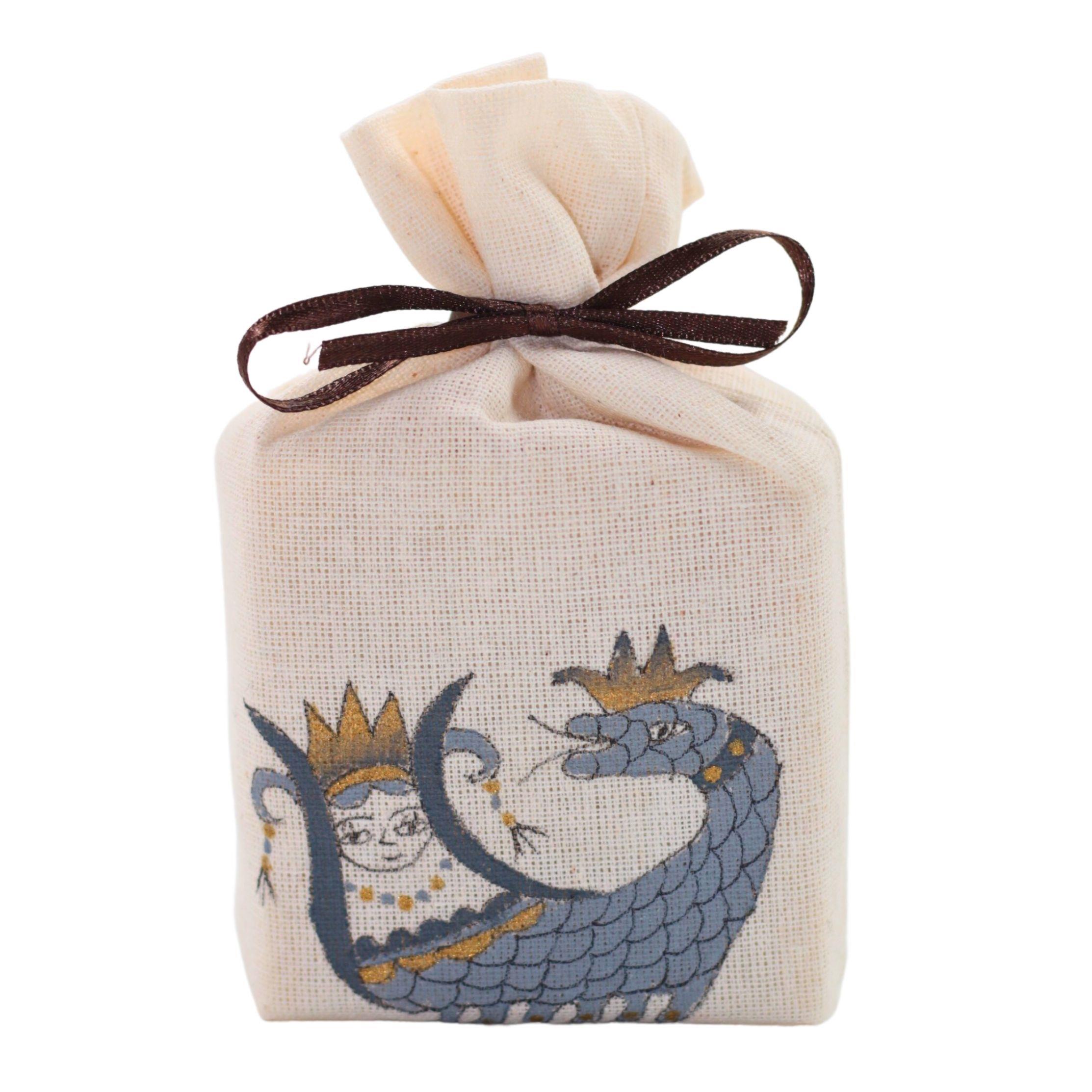 Şahmeran Motifli El Boyama Sabun Kesesi