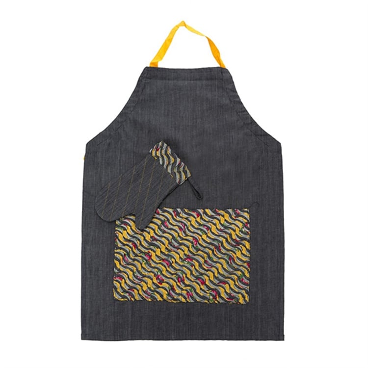 Sarı Salaş Mutfak Önlüğü Seti