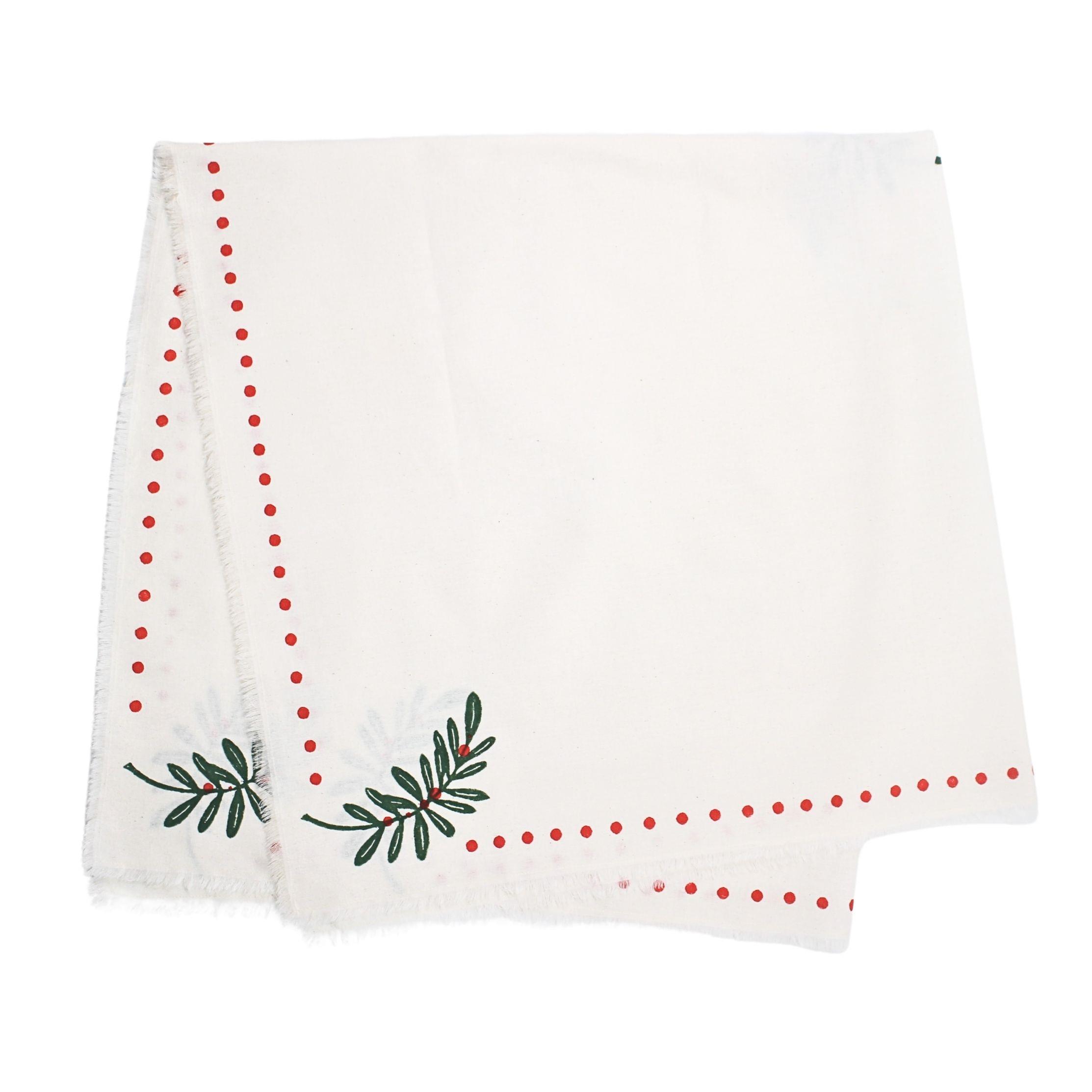 Yaprak Baskılı Masa Örtüsü