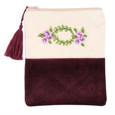 Çelenk Kanaviçe Makyaj Çantası