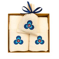 Çintemani Nakışlı Kare Havlu Seti