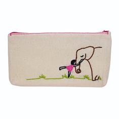 Çocuk ve Fil Nakışlı Makyaj Çantası